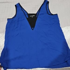 Express Women's Royal Blue V-Neck Tank Top